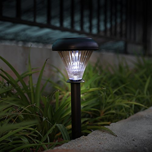 DECKEY 2 Stück Solar Rasen Außenleuchte Wegeleuchte für Outdoor Pathway Garten Kaltweiß (Modell 2) - 2