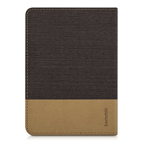 kwmobile Hülle für Tolino Shine 2 HD – Flipcover Case eReader Schutzhülle – Bookstyle Klapphülle Schwarz Braun - 3