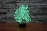 3D Pferd Glühen LED Lampe 7 Farben erstaunliche optische Täuschung Art Skulptur Ferneinstellung Lichter produziert einzigartige Lichteffekte und 3D-Visualisierung für Home Decor-kreative Geschenk - 7