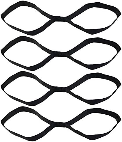 Forearm Forklift Soft Loop Tie Down Straps For Towing or Hauling ATV, UTV, Motorcycle, Lawn Garden Equipment  18"L x 1"W, Black (4 Pack)