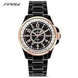 HWCOO Schöne Coole Uhr SINOBI / 9390 Herren Quarzuhr Japanese Bewegung Strass dekorative Nachahmung Porzellan Band Uhr (Color : 3)