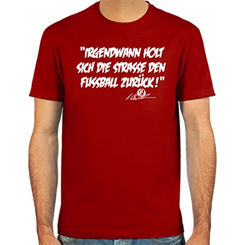 SpielRaum T-Shirt Ansgar Brinkmann, Irgendwann holt sich die Straße den Fußball zurück ::: Farbauswahl: skyblue, weiß, deepred, schwarz, oliv oder navy ::: Größen: S-XXL