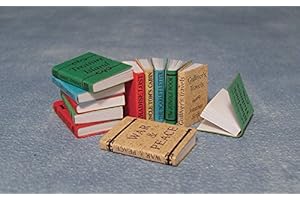 THE DOLLS HOUSE EMPORIUM Miniature Set Of 12 Dolls House Books With Printed Covers 1/12th Scale