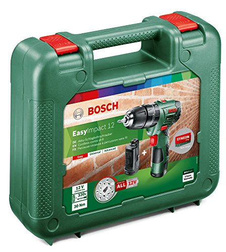 Bosch DIY Akku-Schlagbohrschrauber EasyImpact 12, 2 Akkus, Ladegerät, Doppelschrauberbit, Koffer (12 V, 2,5 Ah, Bohr-Ø: Holz: 20 mm, Stahl: 8 mm, Mauerwerk: 6 mm) - 7