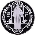 Eivs In Obitv Nro Pra Sentia Mvniamvr Pin Badge Italy St. Saint Benedict Medal Bag Clothes Lapel Badge Jewelry Gift