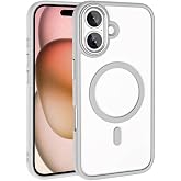 Zore Apple ile uyumlu iPhone 16 Kılıf Wireless Şarj &Ouml;zellikli Zore Krom M-safe Silikon Kapak G&uuml;m&uuml;ş
