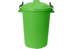 JMS we create smile 50L Plastic Bin/Waterproof for Outdoor/Animal Feed/Food Storage/Flour with Locking Lid (Lime Green)
