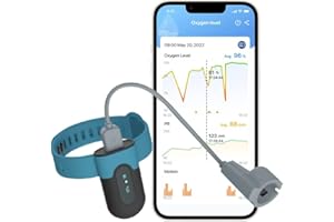 Viatom Wrist Pulse Oximeter, Rechargeable SpO2 Sleep Tracker, Wearable Oxygen Saturation Monitor for Night Use, Bluetooth Blood Oxygen Monitor with Vibration Alerts & APP for iOS/Android, PC Data Repo
