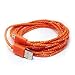 Produktbild ULTRICS® Micro USB Kabel 3M ORANGE Nylon geflochtenes Aufladeeinheits-Kabel Tangle geben Synchronisierungsauflade USB-androides Aufladeeinheits-Blei für Samsung-Galaxie, Sony, Nokia, Microsoft, Motorola, Nexus, Huawei, LG, Xiaomi, OPPO - Lebenszeit-Garantie, Geld frei zurück Garantie