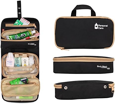 FLYCOOL Toiletry Bag For Makeup, Cosmetic, Shaving, Travel Accessories, Personal Items Black