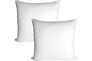 AK INHOME Pack 2 Hollowfibre Cushion Inner Insert Pads - Soft Hypoallergenic Bounce Back Scatter Decorative Square Sofa Couch Cushions Pillow - 16" x 16" (40 x 40cm)