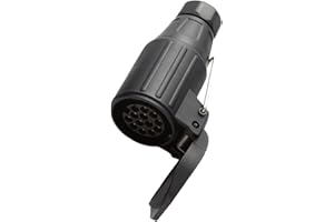 Feuunly Presa per Rimorchio 13 Poli, 12V Impermeabile Connettori Rimorchio 13 Poli con Gancio, per Rimorchio RV Barca Caravan Camion
