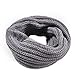 Produktbild Wollschal Unisex ABsolute Jungen Mädchen Kreis Schal Winter Warme Gestrickte Schleife Schal Wolle Schal Wickeln (Einstellbar, Grau)