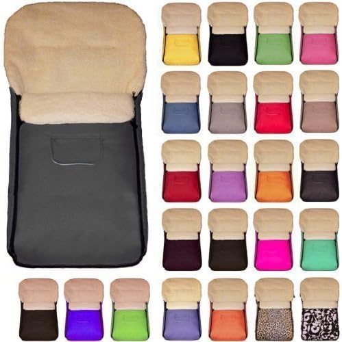 baby-joy Footmuff Kai 120CM xxl Felt Free Sheepskin/Acrylic Wool Thermal Footmuff for Buggy Stroller Sled - 02/Graphite