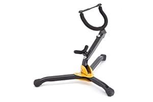 RuiJOTWAT Alto/Tenor Saxophone Tripod Stand Sax Foldable Triangle Rest Stand Yellow And Black