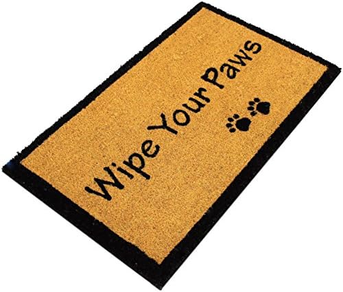 Envelor Wipe Your Paws Doormat Outdoor Welcome Coir Non Slip Backing Shoe Scraper 18 x 30 Inches Door Mat