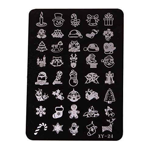 XLORDX Large Halloween Christmas Nail Art Polish Plate Metal Manicure Stamping Printing Image Template DIY Decoration XY24