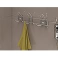 HE Hepo Stainless Steel Bath Clothes Hook - 5 Year Warranty Against Rusting (Silver, 447x55x133 mm)