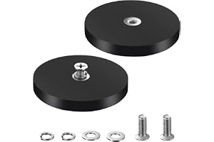 Adiwo 2 st neodymiummagneter med gummi neodymiummagneter, 66 mm magnetisk monteringsbas, magnet neodymium för extra ljusstänger och speglar, LED-strålkastare radioantenner kameror