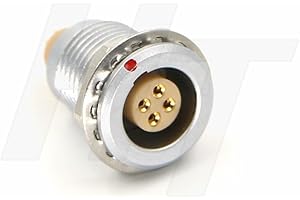 HANGTON CONNECT HangTon 0B Connettore circolare push pull in metallo con montaggio a pannello Uovo 4 pin contatti maschio femmina (4P, zoccolo)