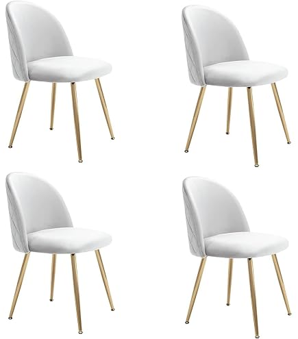 Set 4 sedie imbottite in tessuto grigio chiaro gambe nere - Bendy