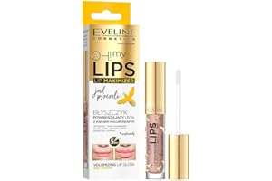 Eveline Cosmetics Oh! My Lips Plumping Lip Gloss con ácido hialurónico y veneno de abeja – volumen instantáneo en 5 minutos, enriquecido con tecnología VOLUME MAXIMIZE, aceites nutritivos y vitaminas