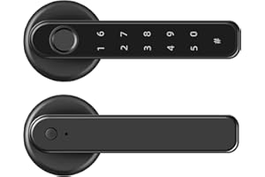 Xenocam Fingerabdruck Smart Türschloss Keyless Entry 3-in-1 Türschloss, Smart Lever Entriegelung durch Fingerabdruck/Tastatur/Code/Schlüssel für Zuhause, Hotel, Wohnung, Büro, Schlafzimmer