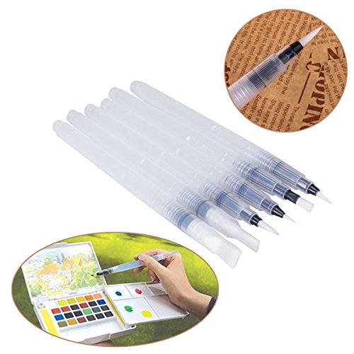 6 Stück Wasser Pinsel Aquarell Kalligraphie Zeichnung Malerei Pen Freihandtools - 4