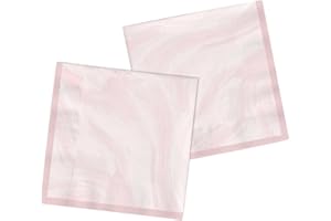 Folat 61917 papierowa zastawa stołowa marmurowa różowa 33 x 33 cm 20 sztuk jednorazowych naczyń serwetki na przyjęcia urodzinowe, baby shower, wesele, wieczór panieński
