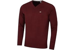 Calvin Klein Herren V-Ausschnitt Soft Cotton Pullover - Burgundy - L