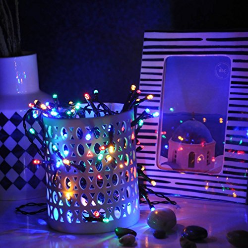 Satu Brown 100er LED Solar Lichterkette Garten Außen Licht Bunt 12M, 8 Modi Dekorative Beleuchtung für Terrasse, Party, Hochzeit, Camping, Weihnachten, Hof, Outdoor, Fest Deko usw. - 4