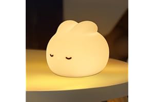 beek Nachtlicht Baby Silikon, Stilllicht Kaninchen Touch LED Warmweiß Lampe Dimmbar und Zeitschaltuhr Nachttischlampe Kinder, Geschenke für Kinderzimmer Mädchen Junge