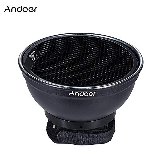 Andoer 5 9   15cm  Argent Dish beaut   Diffuseur w   30 degr  s en nid d abeille pour Neewer Canon Nikon Yongnuo Godox Meike Vivitar Photographie sur l appareil photo flash Speedlite Speedlight