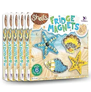 ToyKraft: Shell Fridge Magnets, Craft Kit for Kids, Fun & Learning Activity Games, Creative & DIY Toys, Craft Kit, Kids Activity for 7 Years & Above, Toys for 8+ Years Girls Boys (Pack of 5)