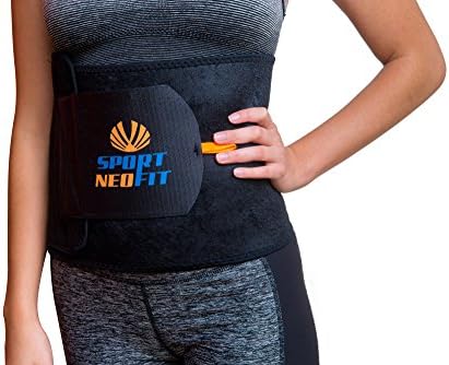 New Sportneofit Women's and Men's Neoprene Abdominal Belt for Toxin Removal and Lumbar Support - Adjustable Size with Storage Case + Phone Accessory + New Practical Tab