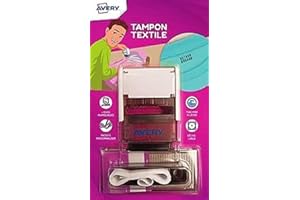 AVERY - Tampon textile résistant au lavage pour les vêtements. Personnalisable avec 288 caractères
