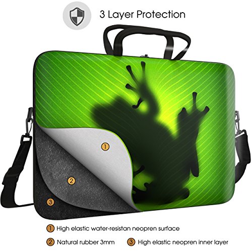 Sidorenko Designer Notebooktasche in zwei Größen erhältlich 15 Zoll &#8211; 15,6 Zoll / 17 Zoll &#8211; 17,3 Zoll // mit Tragegurt + Tragegriff inkl. Zusatzfach für Maus und Ladegerät an der Vorderseite der Tasche Laptoptasche Tragetasche Umhängetasche Bag - 3