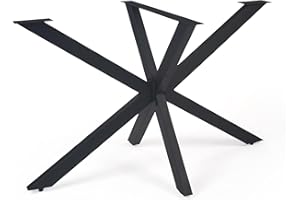 ‎GOZOS Gozos Spider Tischbeine Metall Schwarz | DIY Esstisch oder Konferenztisch, Gartentisch, Stabil, Industriedesign, Massiv | einfache Montage Möbelfüße | H71 x B68 x L120 cm