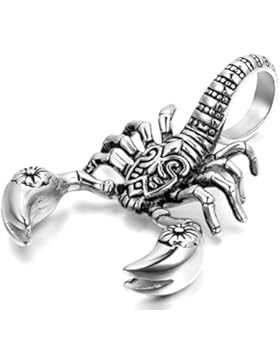 Oidea Herren Halskette mit Anhänger, Edelstahl Skorpion Scorpio Herren-Anhänger mit 55cm Kette, Biker Halskette...