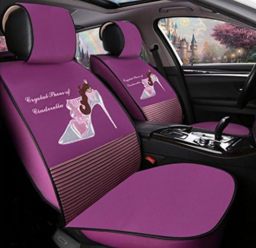 DD Ladies Car Cushion Cute Cartoon Seat Lace Four Seasons Car Cushion Car , Purple,purple