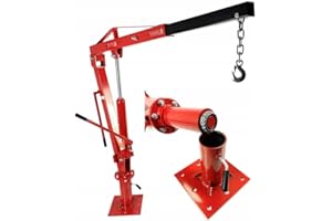 IMJ-Global Gru Gruetta Hydraulique 1T | Pivotante à 360° | Pliable | Levage de Moteur pour Atelier de Camion