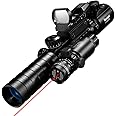 Paike Rifle Scope Red Green Illuminated 3 in 1 Combo Sight