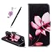 Produktbild OnlyCase Für Huawei P10 Lite Hülle, Malerei Muster Premium Soft PU Leder Brieftasche Flip Handyhülle Magnetverschluss Ständer Kartensteckplatz Ganzkörper-Schutzhülle - Lotus