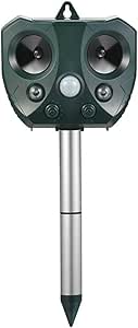 Dampoh Animal Repeller 2 Speakers Cat Repellent Ultrasonic Solar Power Animal Repeller Dog Fox Pest Deterrent Waterproof With Pir Sensor Led Flash Light For Farm Yard Garden Amazon De Garten