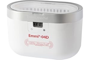 EMAG Limpiador ultrasónico Emmi 04D I Dispositivo de limpieza de gafas también para joyas y oro, relojes + temporizador I Dispositivo de limpieza ultrasónica fabricado en Alemania I 0,6l