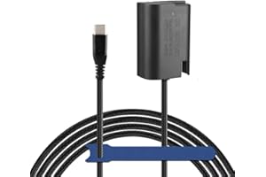 Camaisa Geflochtenes Kabel Type-C zu DMW-DCC12/DMW-DCC17 DC Koppler BLF19 BLF19E /DMW-BLK22 Dummy Akku für Panasonic Lumix DMC GH3 GH4 GH3K GH4K GH5 G9 DC-S5K S5GK