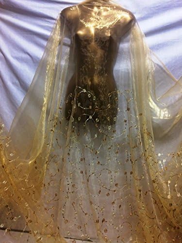 Sequinned Embroidery Organza Voile 4 Bridal/Crafts/Curtains 110" Extra Wide