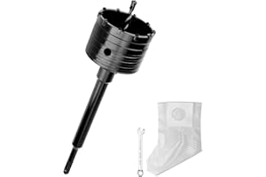 HSAWBIT Couronne de forage de 90 mm (dents XXL) noire avec rallonge SDS plus de 220 mm et foret de centrage à 4 tranchants 8 x 110 mm, guide de scie cloche murale pour maçonnerie et béton