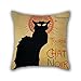 Produktbild 50,8 x 50,8 cm/50 von 50 cm Ölgemälde thãophile Alexandre Steinlen – tournãe Du Chat Noir kissenrollen, beide Seiten ist Passform für Couch, Verwandte, Club, Wohnzimmer, Küche, Frau