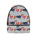 Produktbild coosun Dackel Hund Polygon Isolierte Lunch Bag Dual Deck Lunch Cooler Tasche Griff mit verstellbarem Gurt für Damen Herren Teens Jungen Mädchen